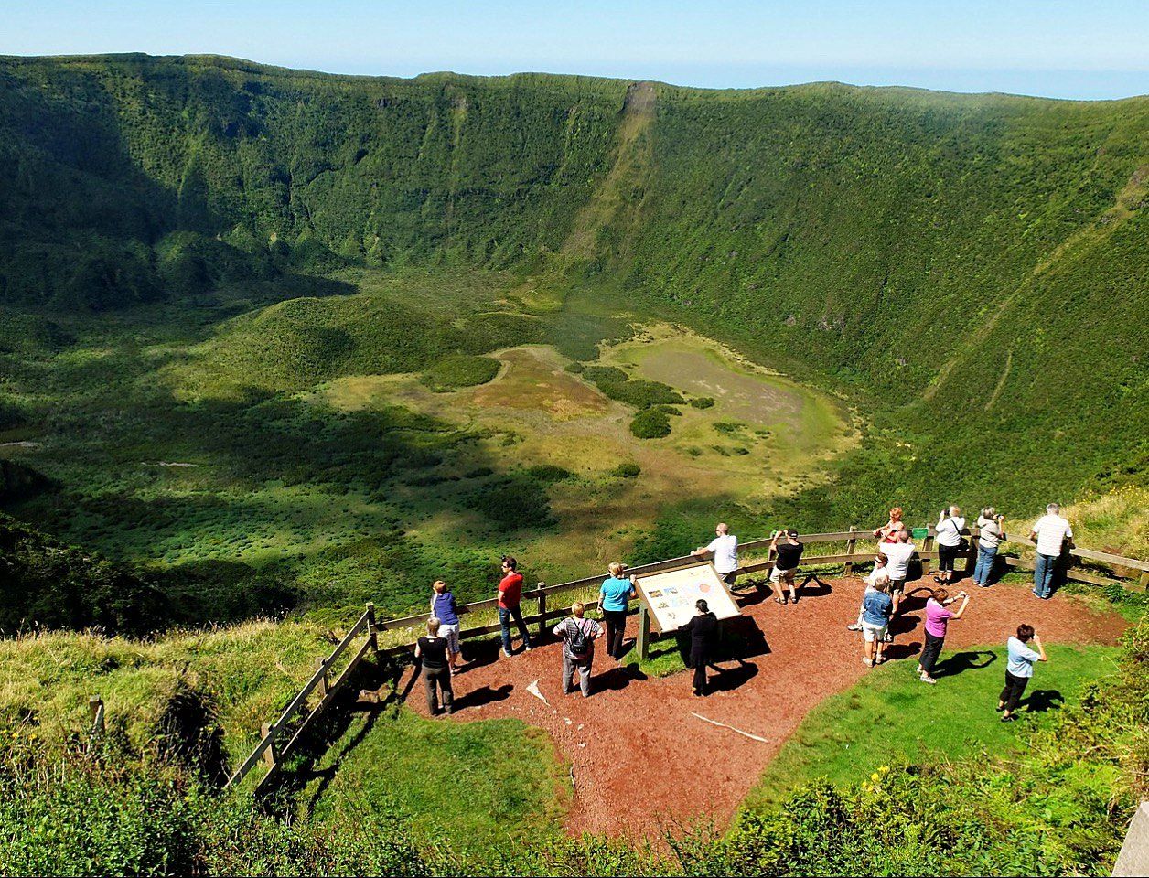 Faial Caldeira volcanic crater in the Azores